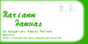 mariann hamvas business card